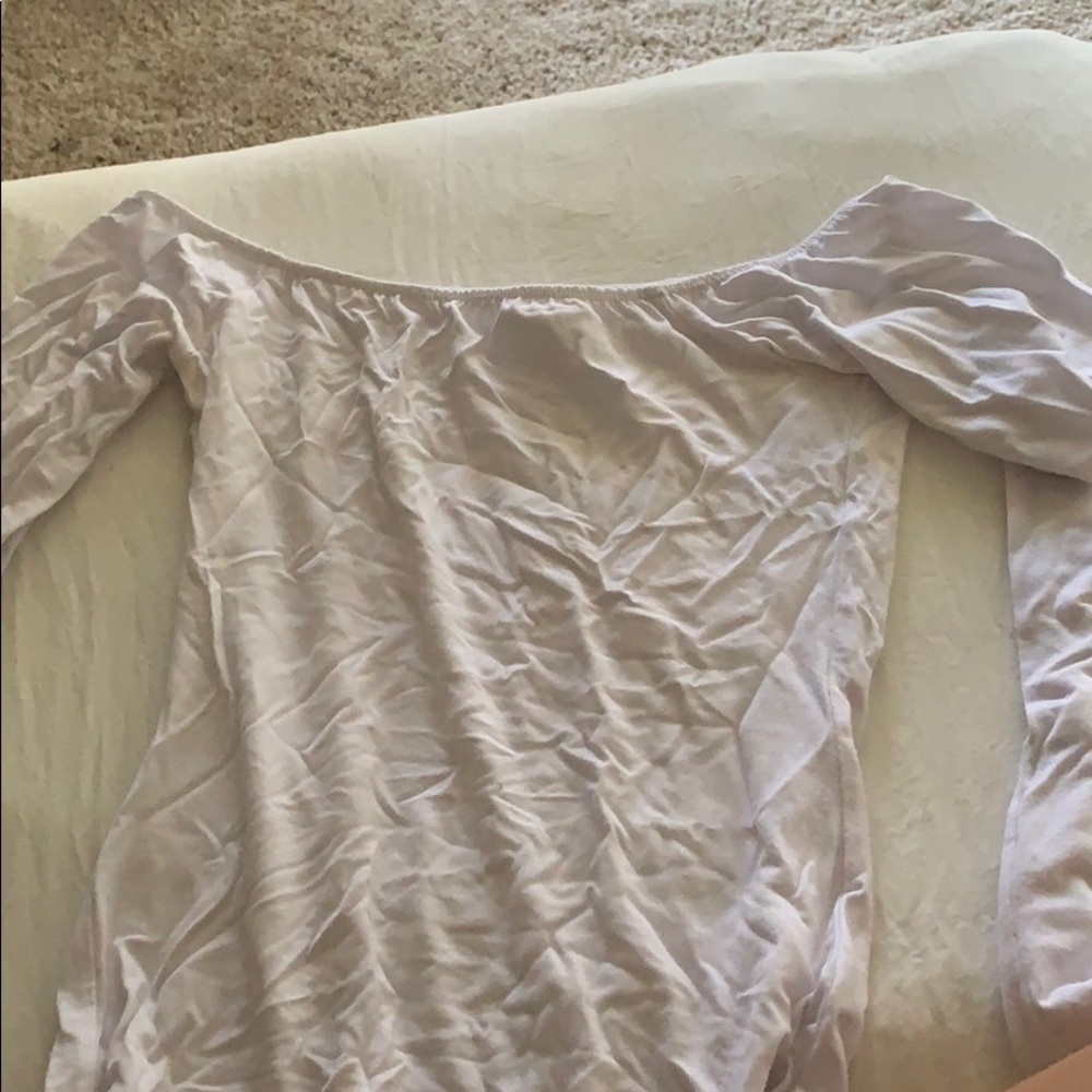 Long sleeve off the shoulder